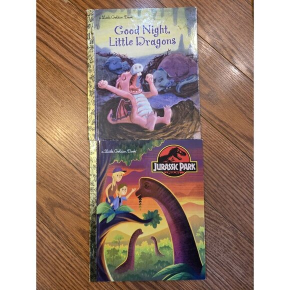 Little Golden Books Dinosaur Monster Dragon Themed Lot Of 7 Jurassic Park - Picture 4 of 8
